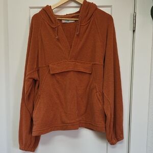 Free People Beach Orange Hooded Top